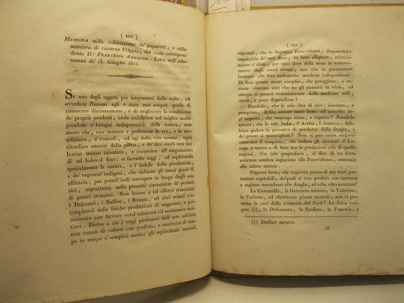 Memoria sulla coltivazione de' papaveri e sulla maniera di cavarne l'oppio